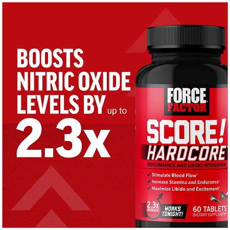 Force Factor Score! Hardcore Nitric Oxide Booster Supplement, 60 Tablets