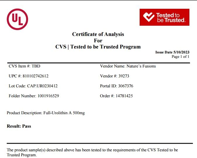 Nutri Urolithin A NAD+ Boost 500 mg, 30 Capsules