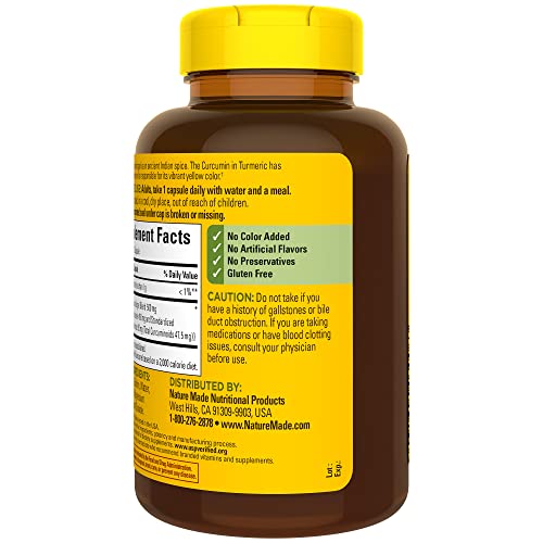 Nature Made Turmeric Curcumin 500 mg Capsules