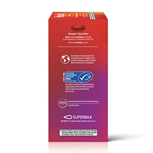 MegaRed Antarctic Krill Oil 500mg Omega 3 Fatty Acid Supplement, Extra Strength EPA & DHA Krill Oil Softgels (90cnt Box), Astaxanthin, Heart Health Supplement with No Fish Oil Aftertaste