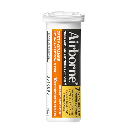 Airborne 1000mg Vitamin C, Effervescent Tablets, 3 Flavors