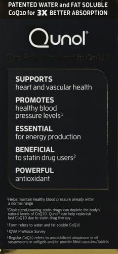 Qunol Ultra CoQ10 100mg 3x Better Absorption, 120 Count