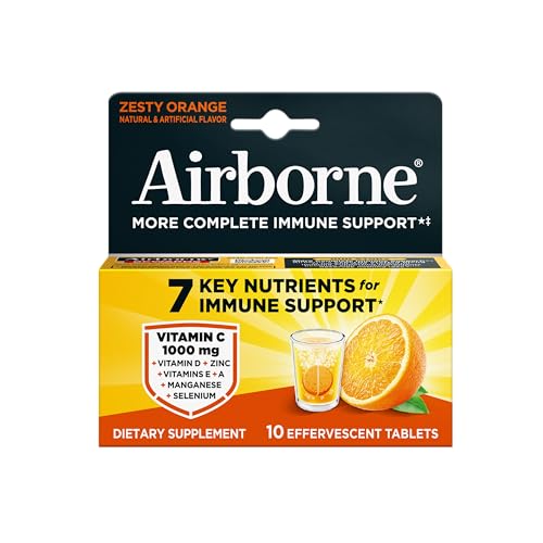 Airborne 1000mg Vitamin C, Effervescent Tablets, 3 Flavors