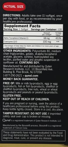 Qunol Ultra CoQ10 100mg 3x Better Absorption, 120 Count