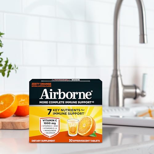 Airborne 1000mg Vitamin C, Effervescent Tablets, 3 Flavors