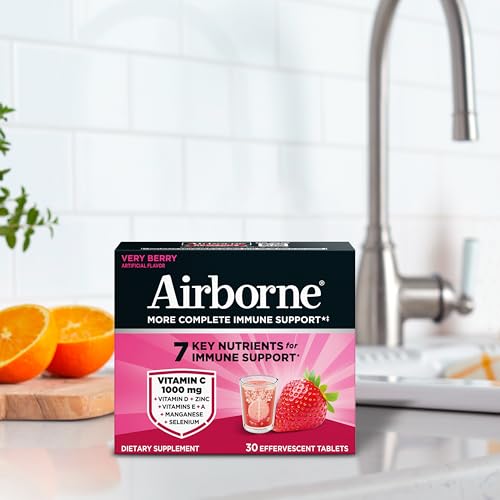 Airborne 1000mg Vitamin C, Effervescent Tablets, 3 Flavors