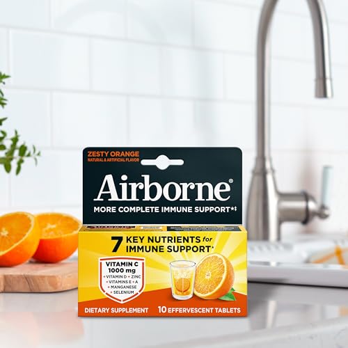 Airborne 1000mg Vitamin C, Effervescent Tablets, 3 Flavors