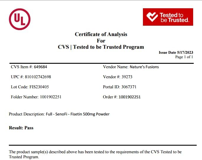 Nutri Nutri Fisetin 500mg Powerful Senolytic Activator, 60 Count
