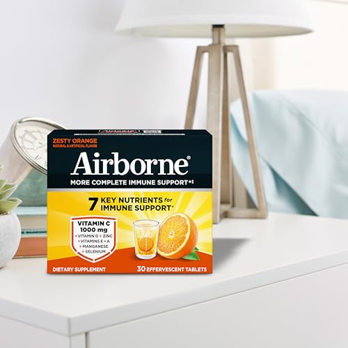 Airborne 1000mg Vitamin C, Effervescent Tablets, 3 Flavors