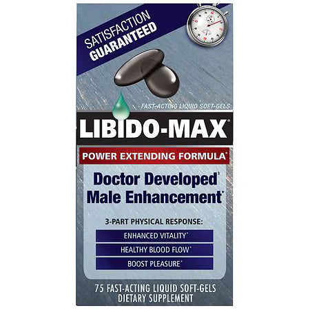 Libido-Max Male Enhancement Dietary Supplement Liquid Soft-Gel, 75 ea