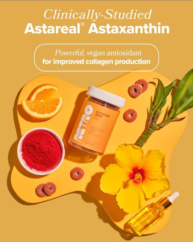 O Positiv RETRO Glowing Skin Gummy Vitamins, 50 Gummies