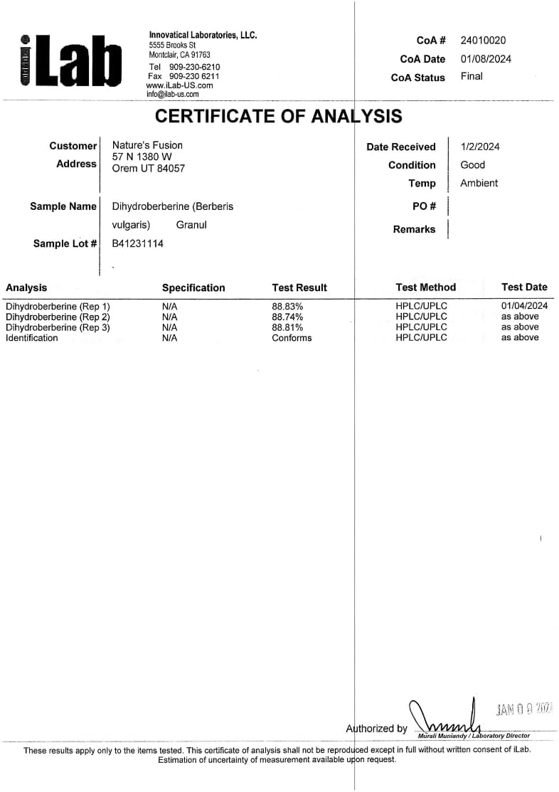 Nutri Dihydroberberine 200mg, 60 Capsules