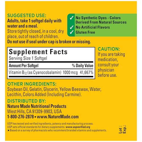 Nature Made Vitamin B12 1000 mcg, 150 Softgels