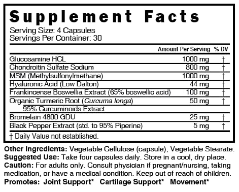 Nutri Glucosamine Chondroitin Complete Joint Complex W/ MSM+ 3025 Mg - 120 Capsule