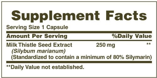 Nature's Bounty Milk Thistle Capsules, 250 mg , 200 Count