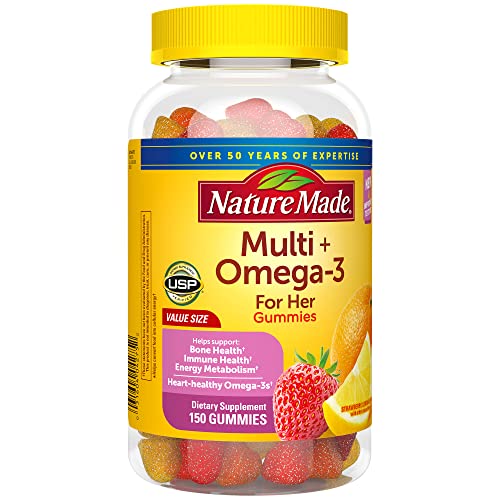 Nature Made Womens Gummy Multivitamins with Omega-3, Multivitamin for Women for Daily Nutritional Support, 150 Gummies, 75 Day Supply