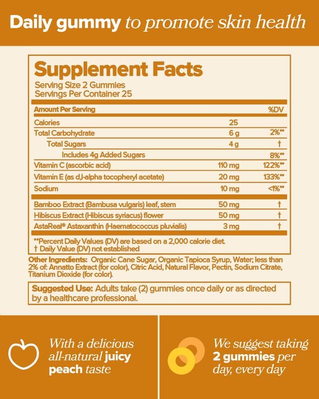 O Positiv RETRO Glowing Skin Gummy Vitamins, 50 Gummies