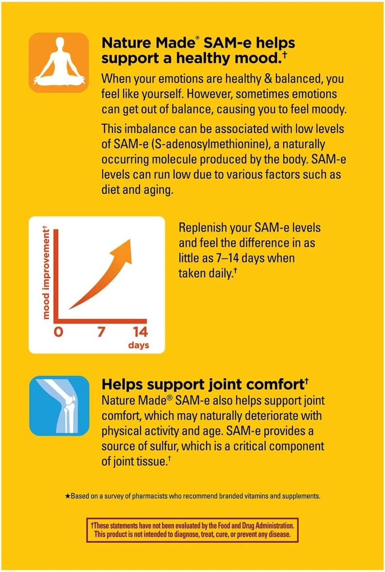 Nature Made SAM-e Complete 400 mg - 60 Enteric Coated Tablets