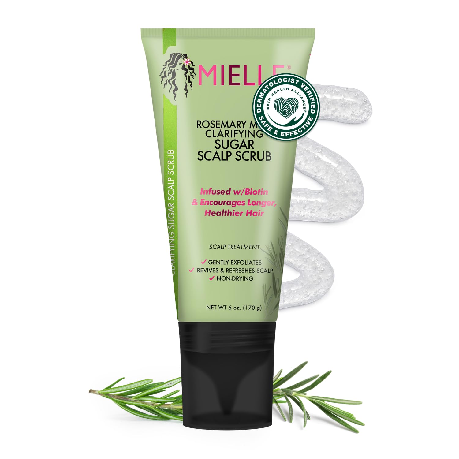 Mielle Organics Rosemary & Mint Sugar Exfoliating Scalp Scrub, 6 Fl Oz