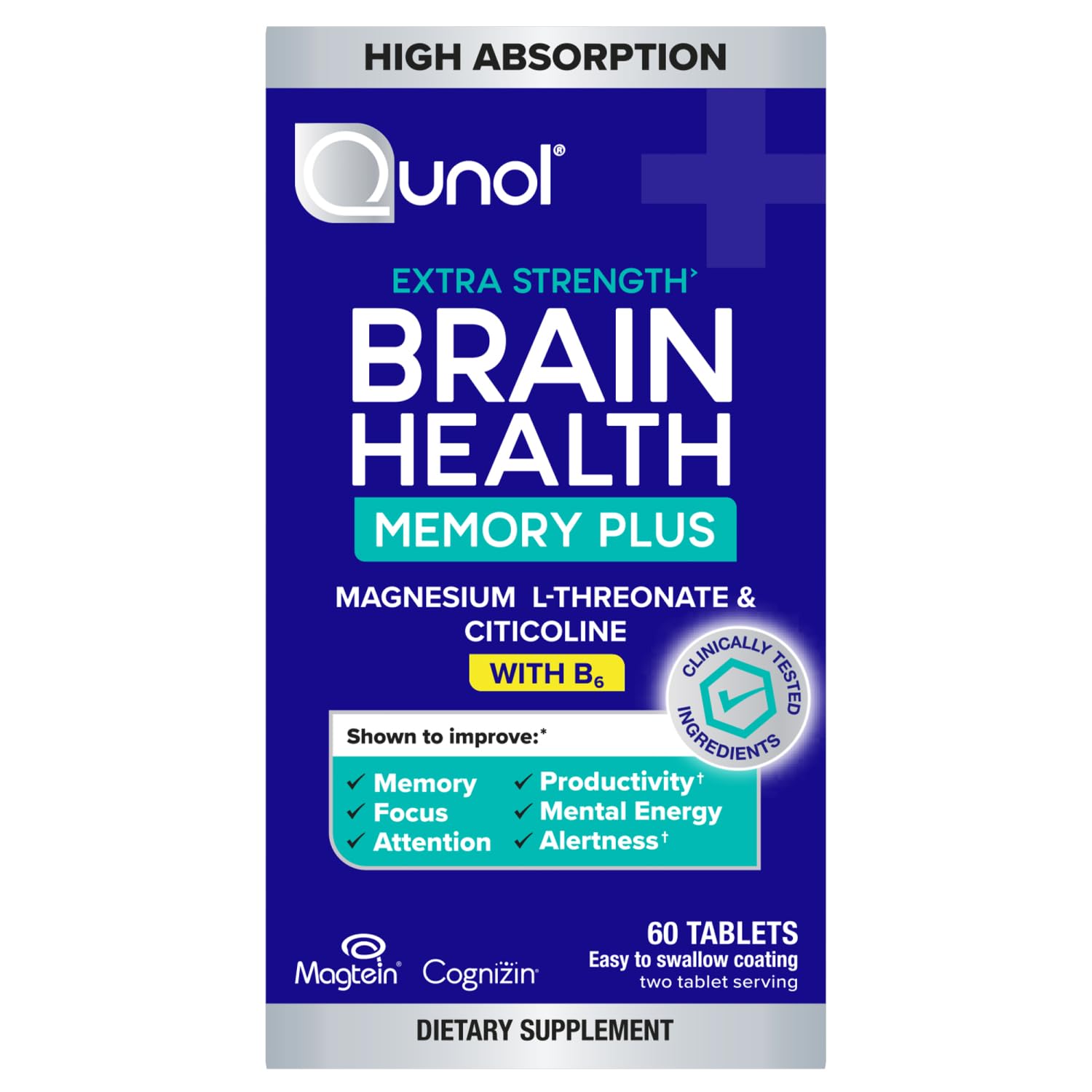 Qunol Brain Health Memory Plus with B6