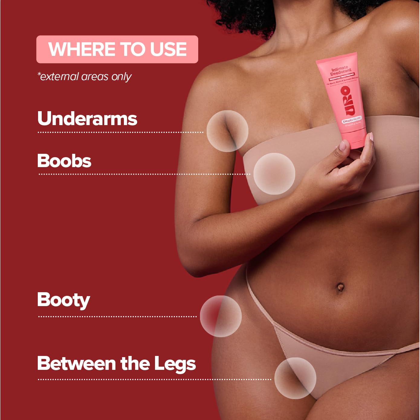 O Positiv URO Intimate Whole Body Deodorant Cream, 3 Oz Tube