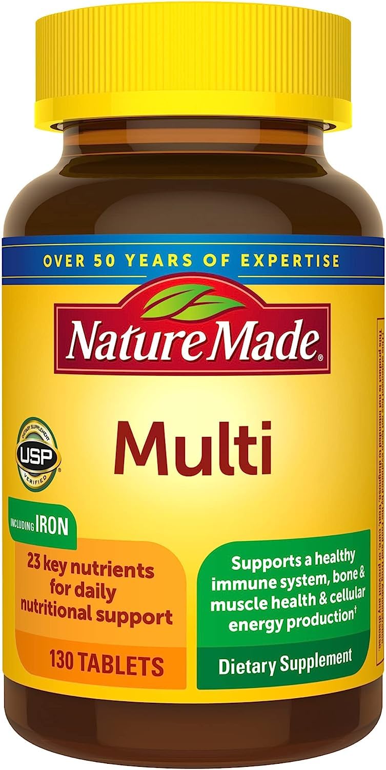 Nature Made Multivitamin with Vitamin D3 & Iron - 130 Tablets