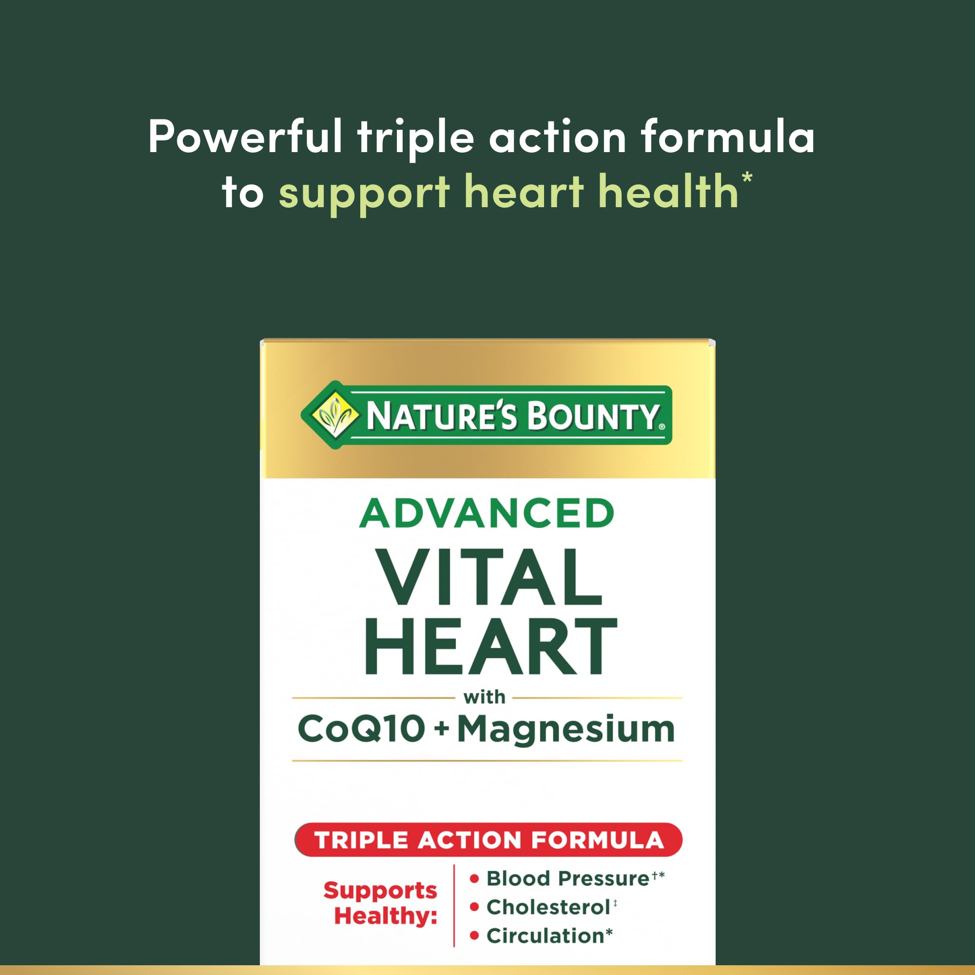 Nature’s Bounty Advanced Vital Heart with CoQ10 + Magnesium, 60 Softgels