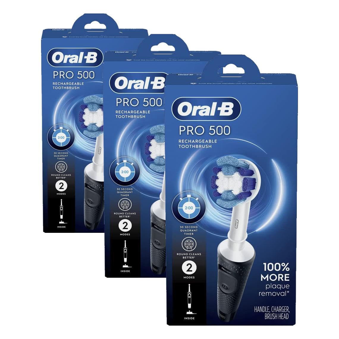 Oral-B Pro 500 Electric Toothbrush with (1) Brush Head, Rechargeable, Black