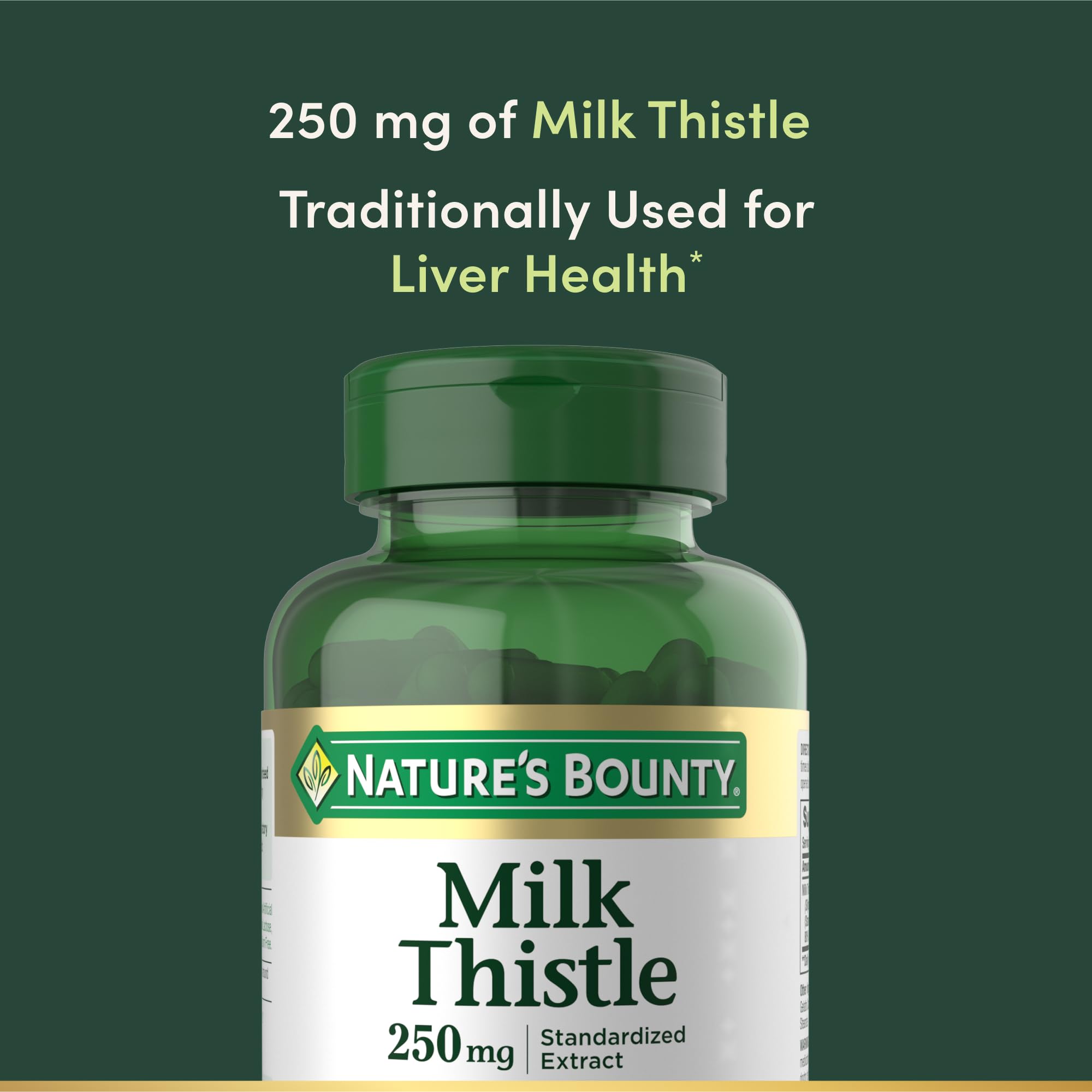 Nature's Bounty Milk Thistle Capsules, 250 mg , 200 Count