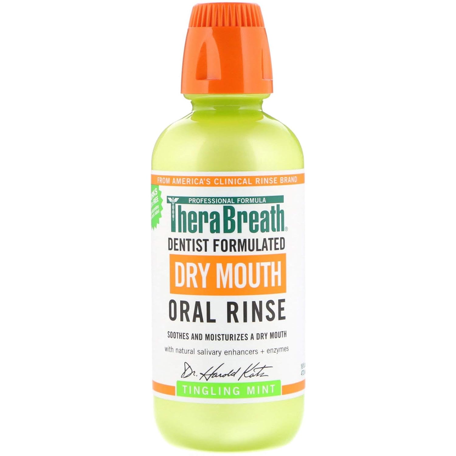 TheraBreath Dry Mouth Oral Rinse, Tingling Mint, 16 Fl Oz