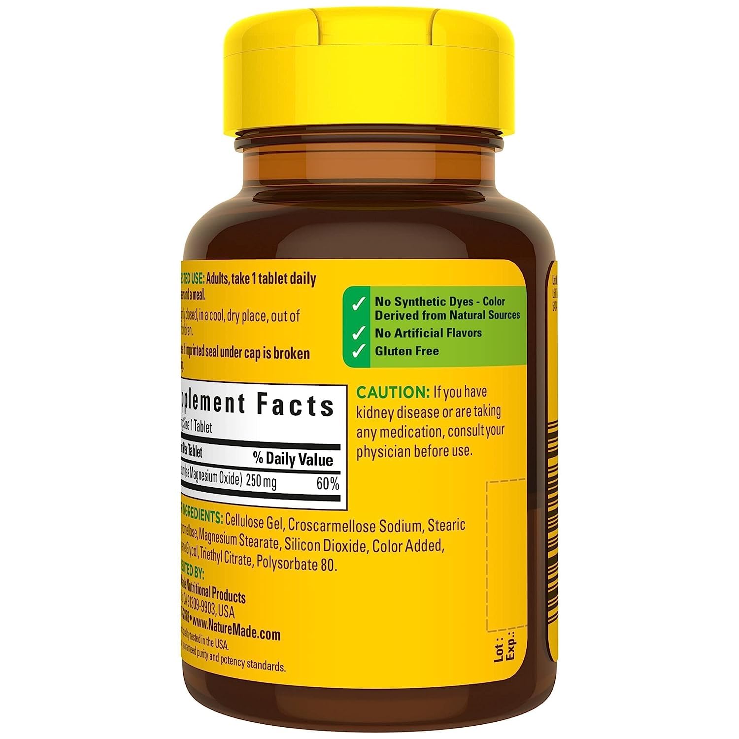 Nature Made Magnesium Oxide 250 mg, 200 Tablets