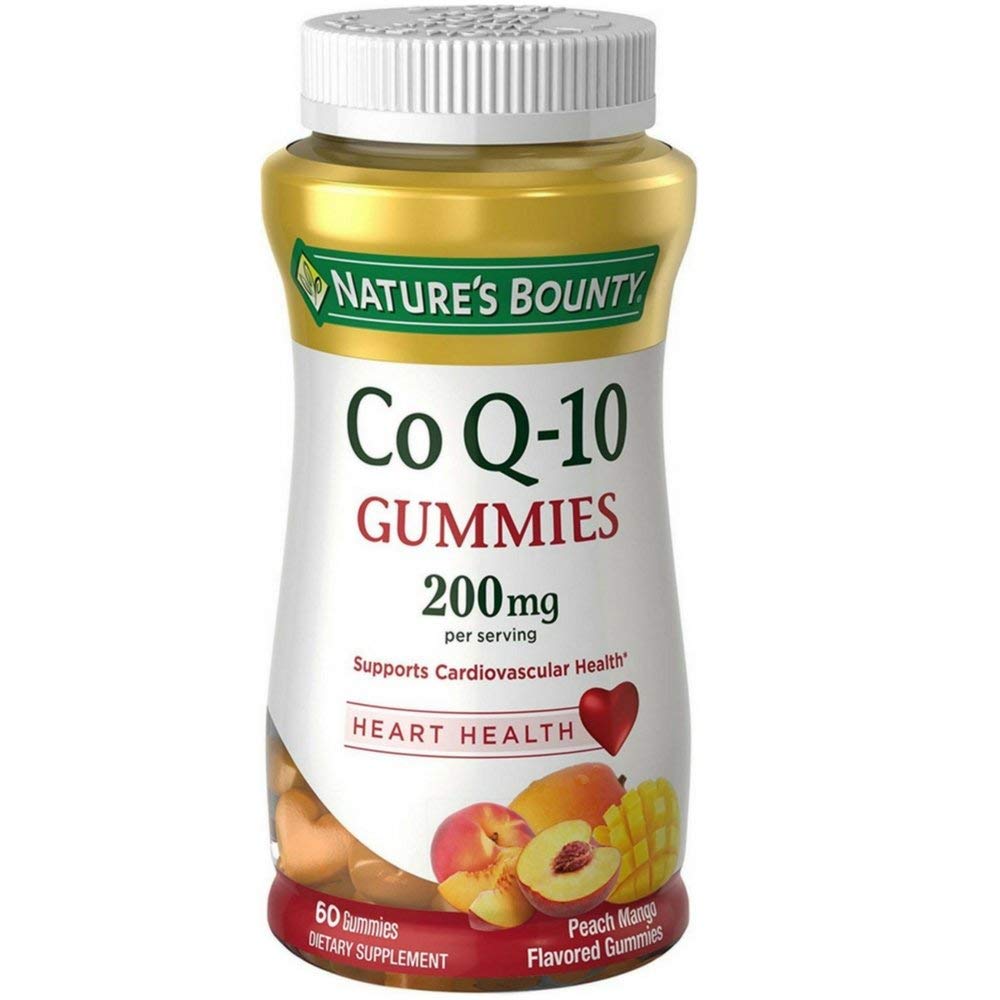 Nature's Bounty CoQ10 Gummies,CoQ10 200mg, Peach Mango Flavor, 60 Count