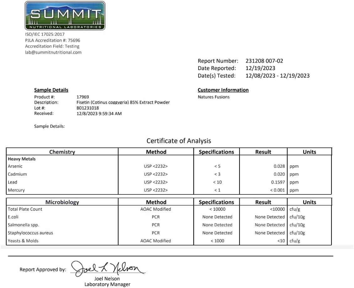 Nutri Nutri Fisetin 500mg Powerful Senolytic Activator, 60 Count