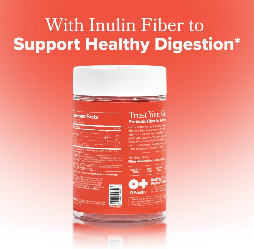 O Positiv URO Women’s Prebiotic Fiber, 60 Gummies