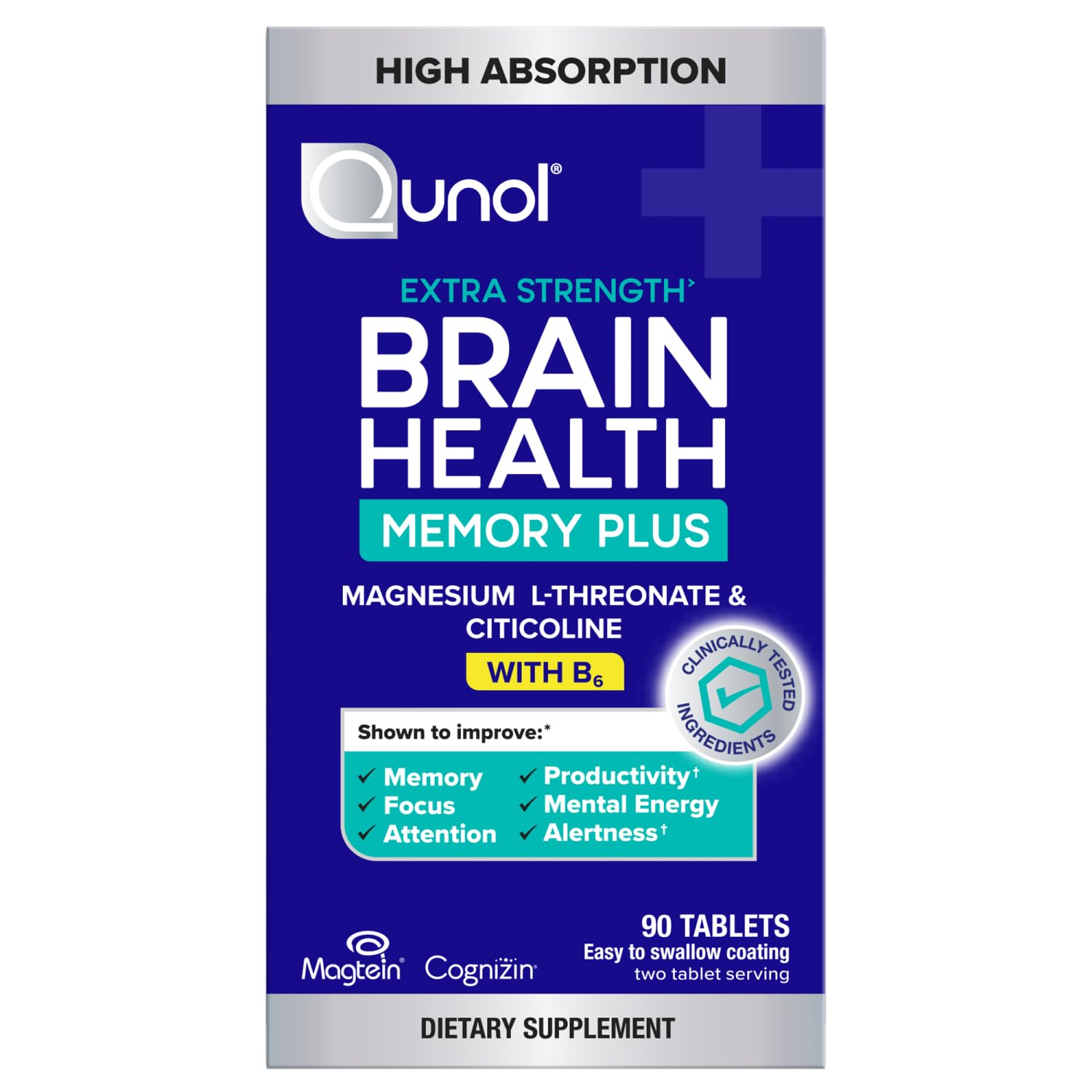 Qunol Brain Health Memory Plus with B6