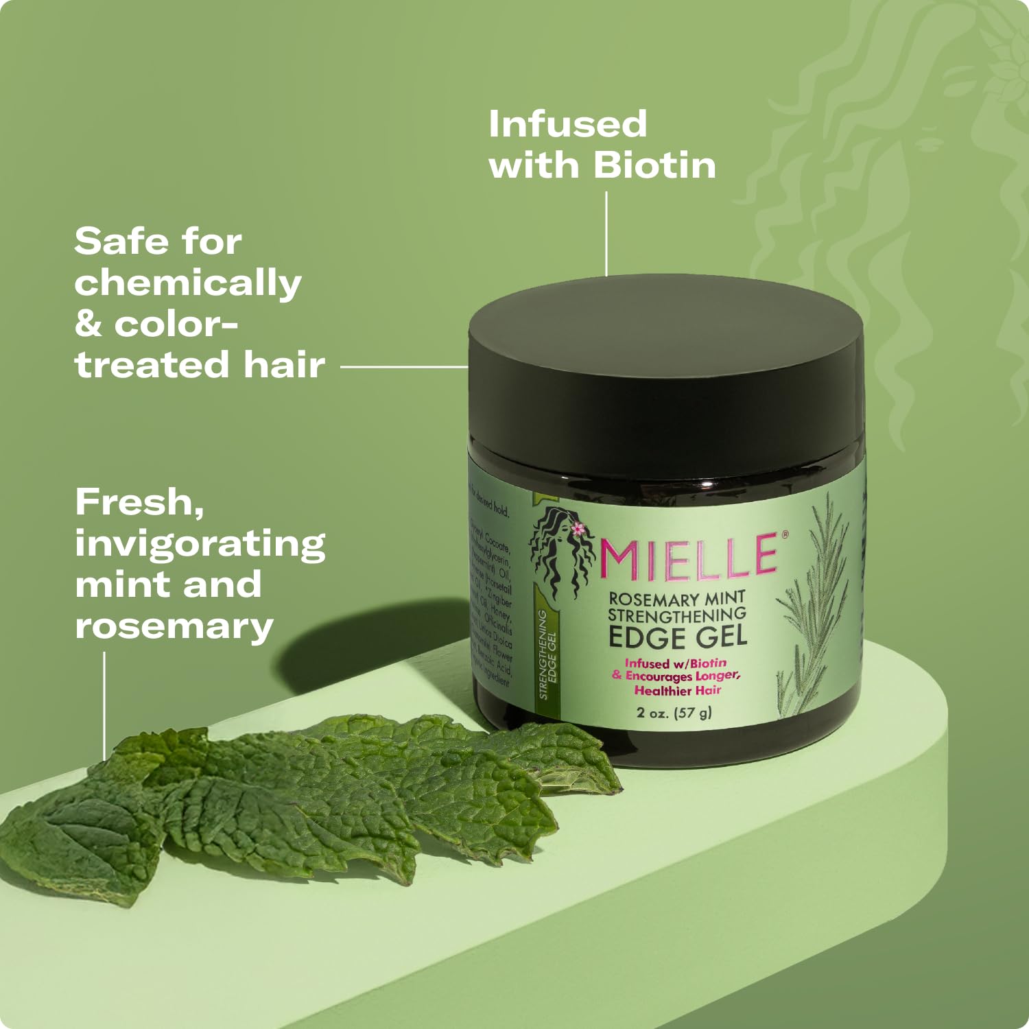 Mielle Organics Rosemary & Mint Edge Control Gel, (2 Fl Oz)