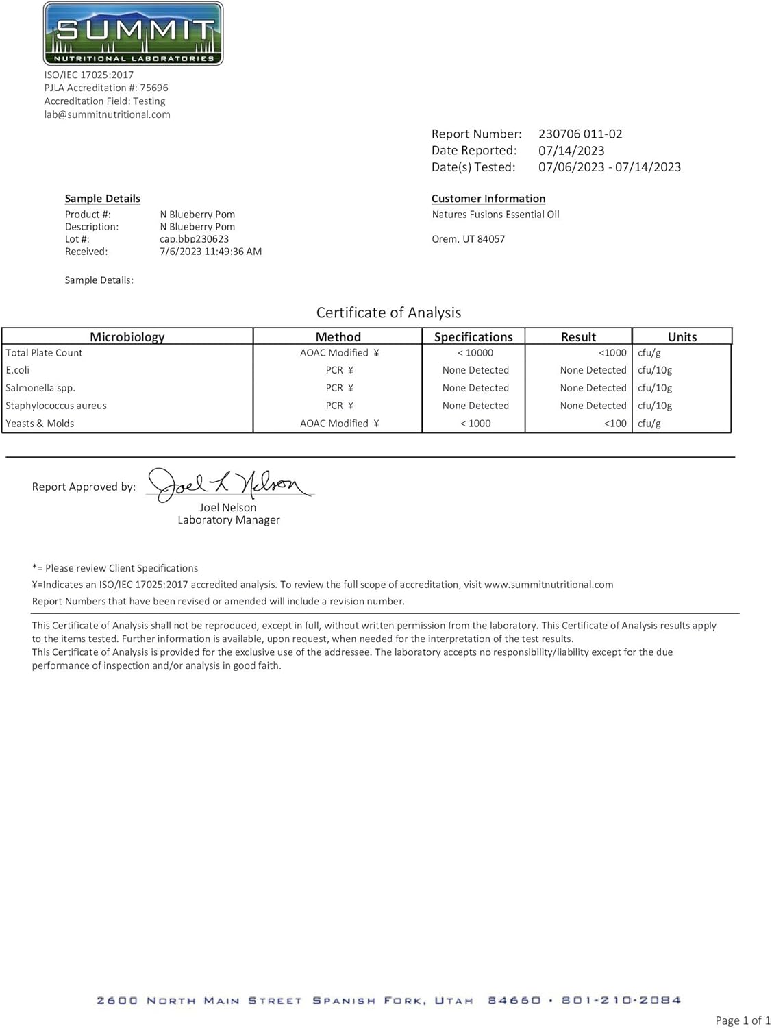 Nutri Organic Blueberry & Pomegranate 10:1 Extracts 1300mg, 60 Count Capsules