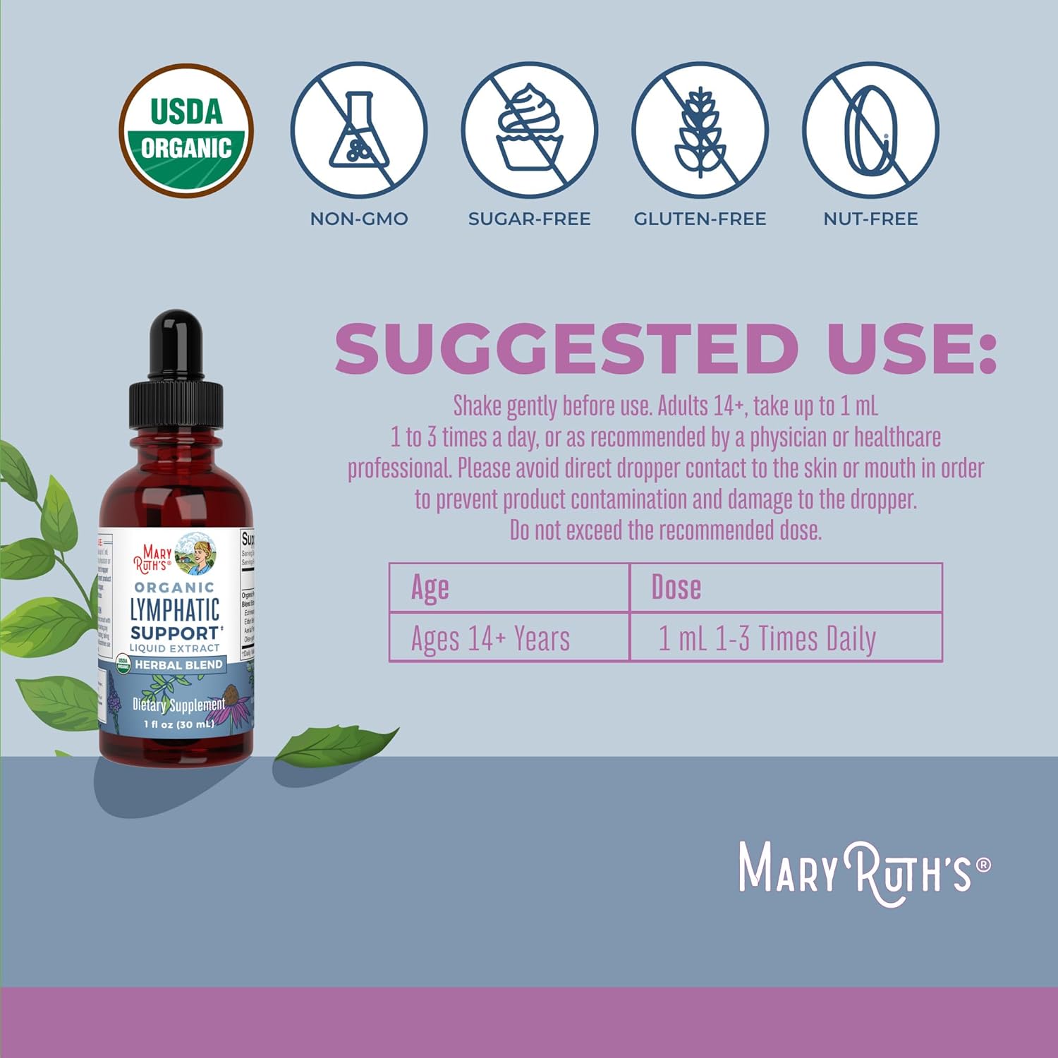MaryRuth's  Organics Lymphatic Support Drops, 30 Servings