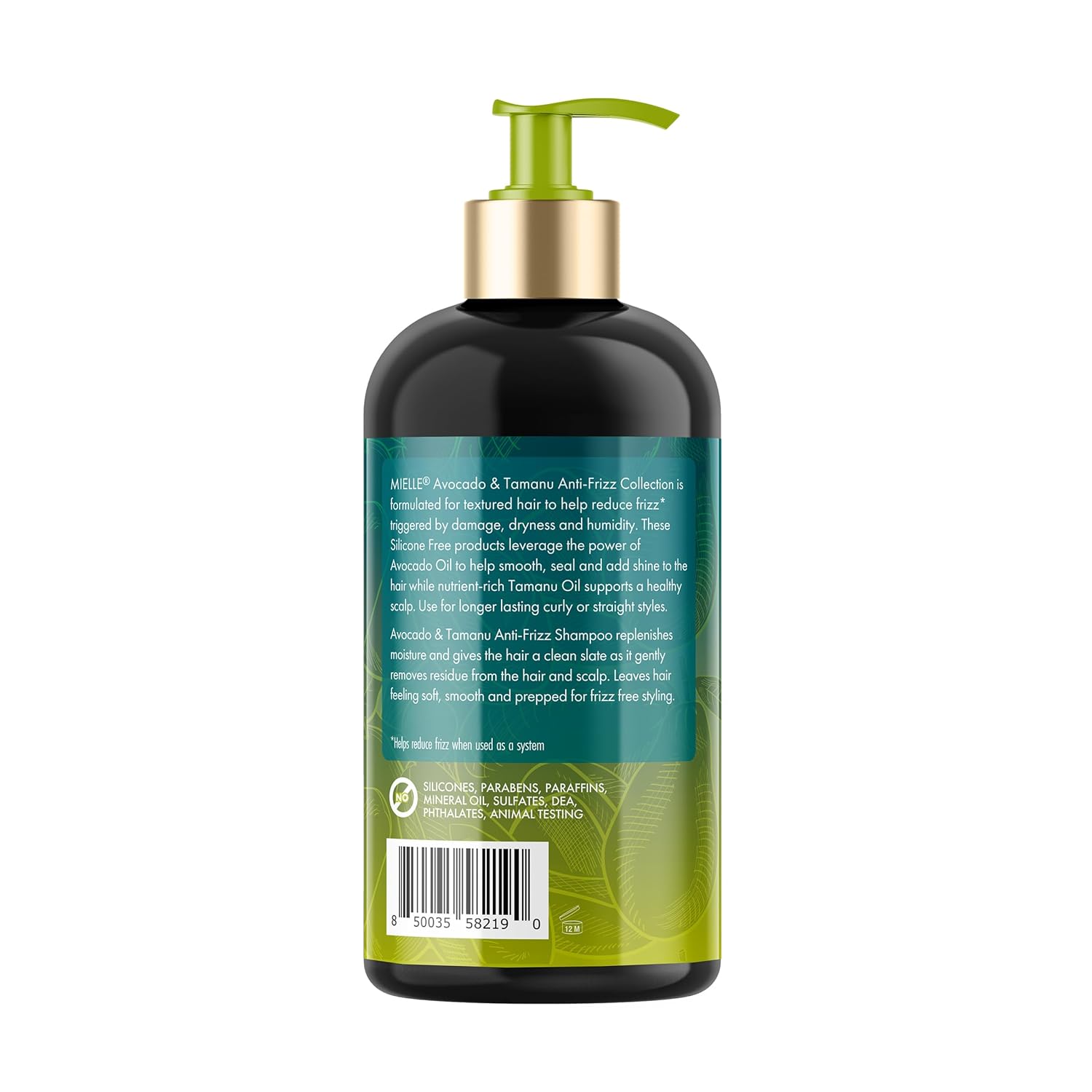 Mielle Organics Avocado & Tamanu Anti-Frizz Shampoo, 12oz