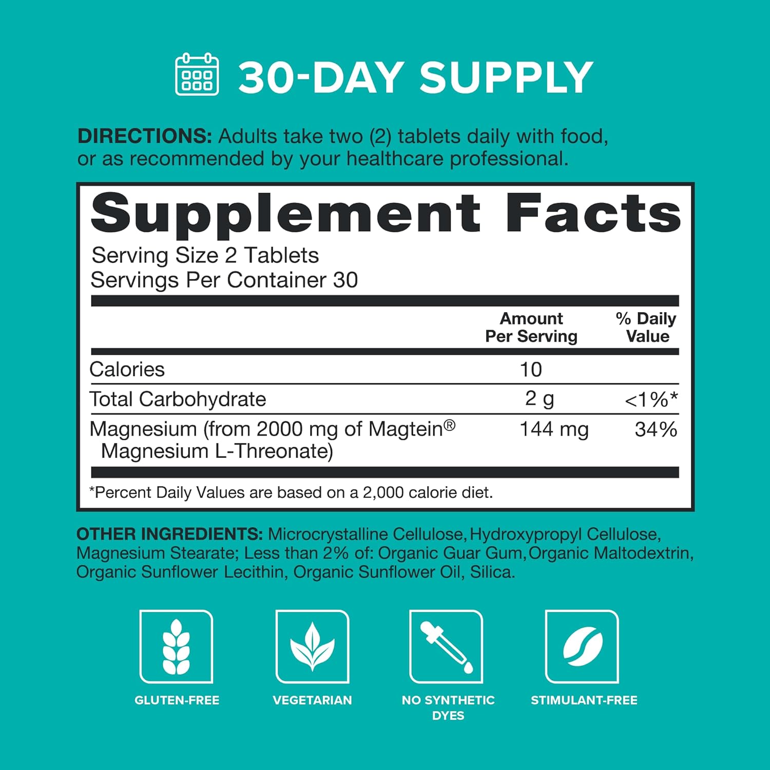 Qunol Q-Mag Magnesium L-Threonate Tablets, 2000mg, 60 Count