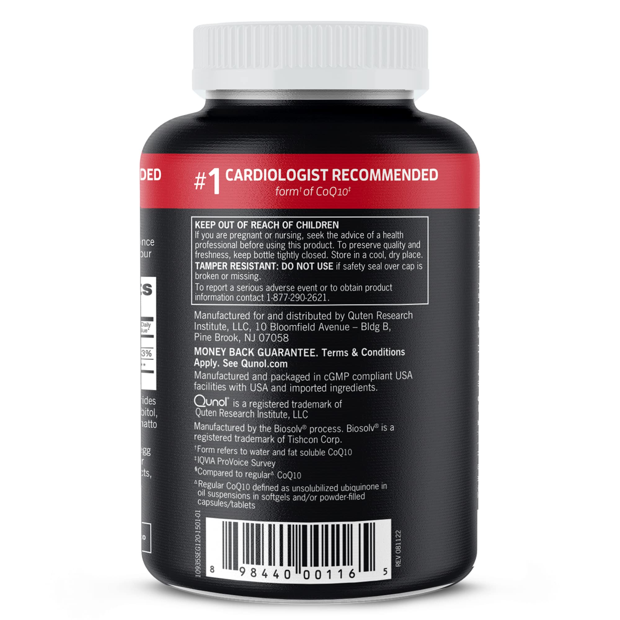 Qunol Ultra CoQ10 100mg 3x Better Absorption, 120 Count