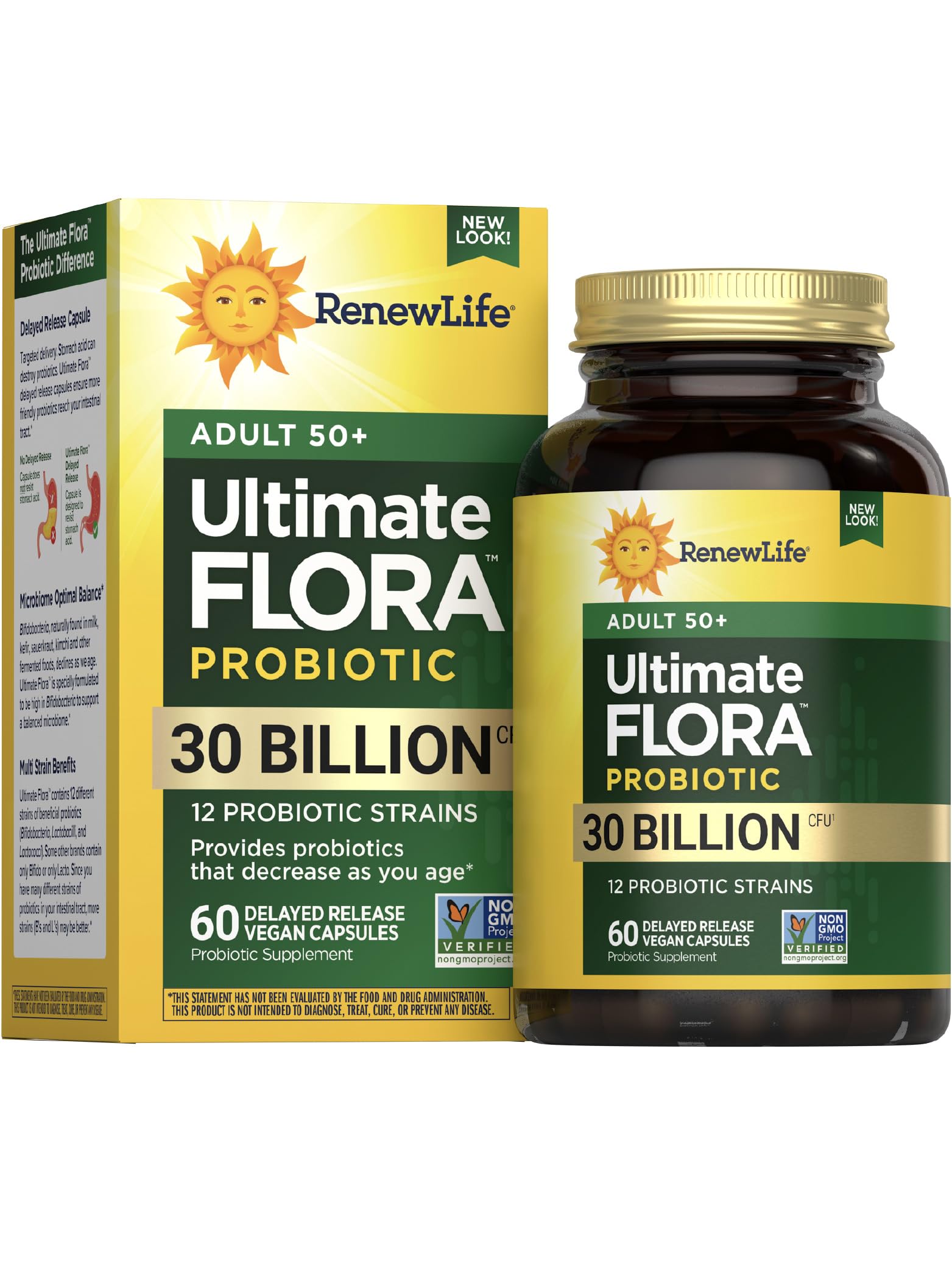 Renew Life Probiotic Adult 50 Plus Probiotic Capsules, D, 30 Billion CFU