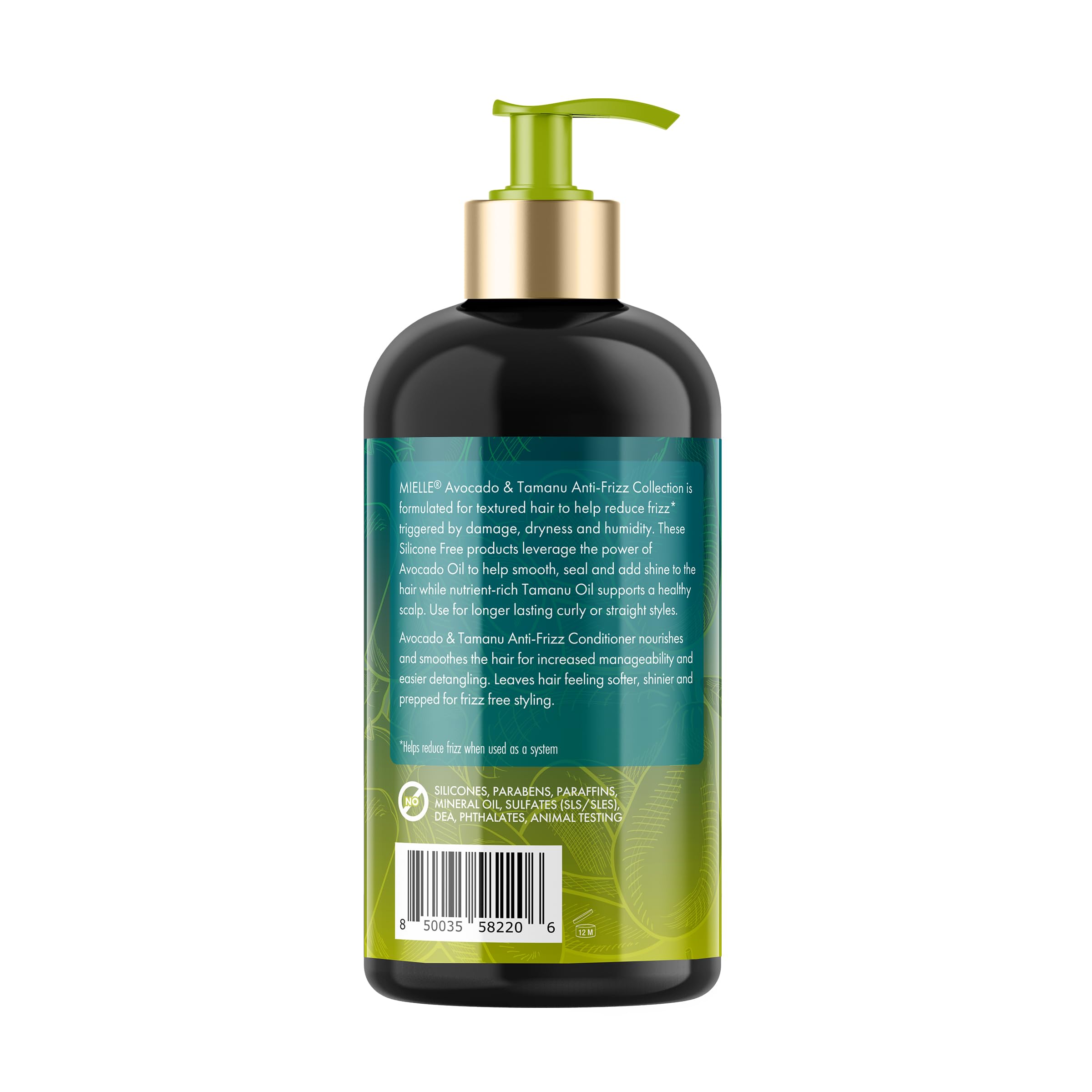 Mielle Organics Avocado & Tamanu Anti Frizz Conditioner, 12oz