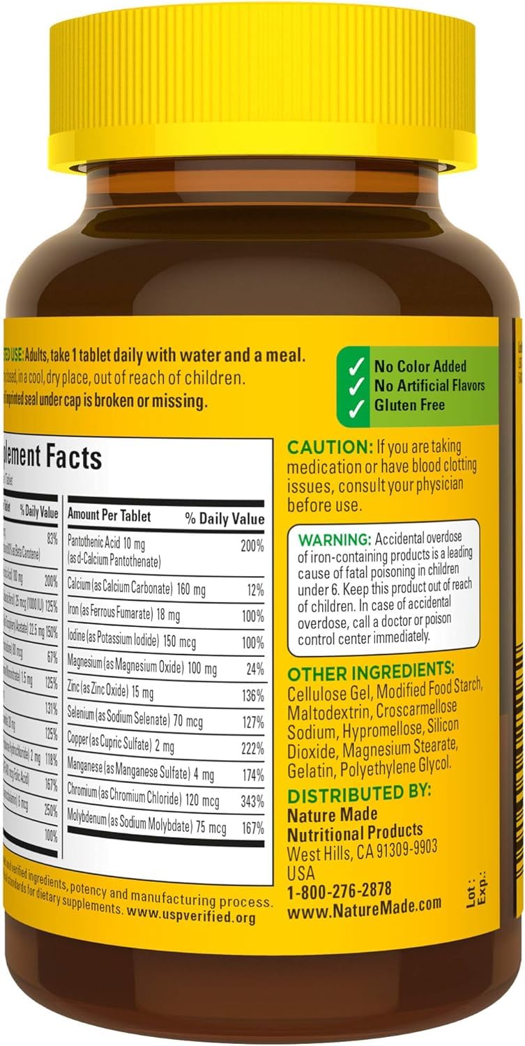 Nature Made Multivitamin with Vitamin D3 & Iron - 130 Tablets