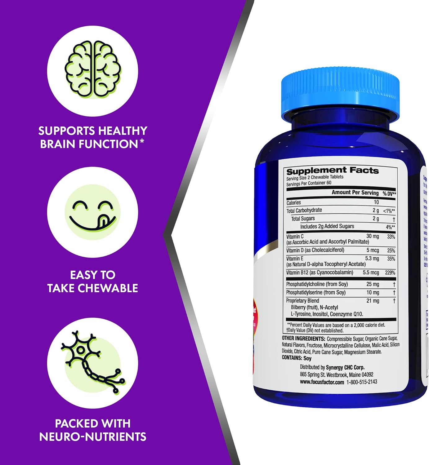 Focus Factor Kids Extra Strength Brain Tablets 120ct