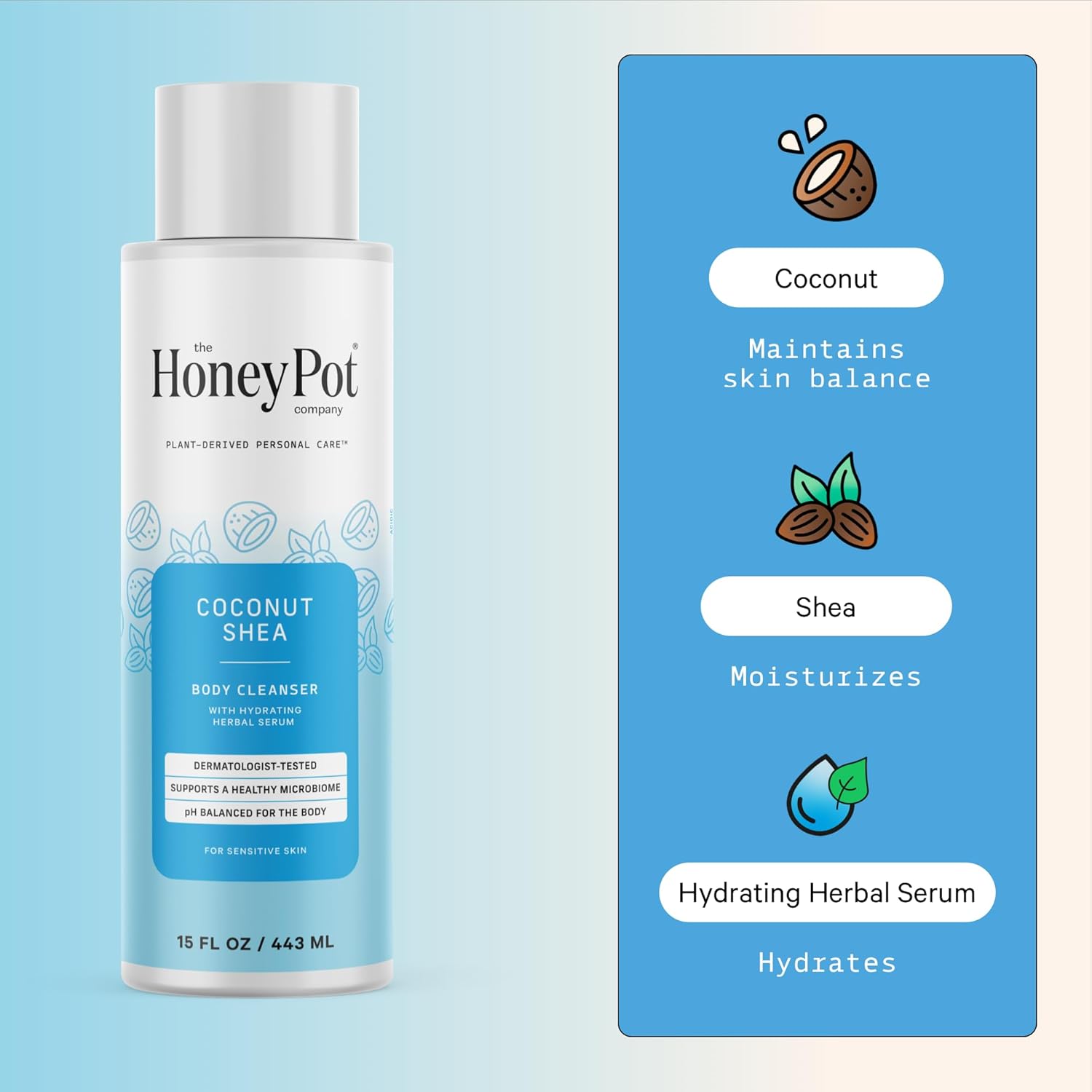 The Honey Pot Company, Coconut Shea Hydrating Body Cleanser, 5 Fl. Oz