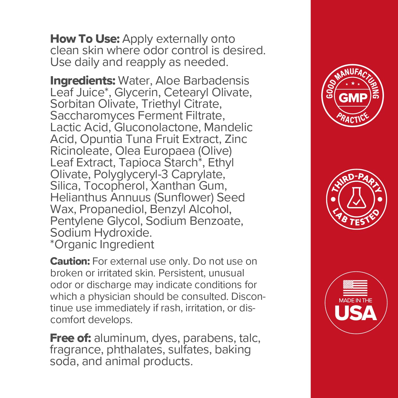 O Positiv URO Intimate Whole Body Deodorant Cream, 3 Oz Tube