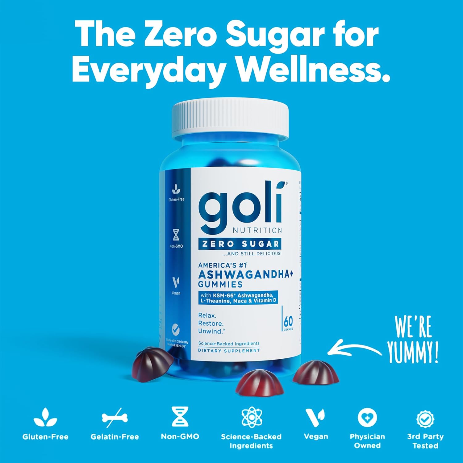 Goli Zero Sugar Ashwagandha, 60 Gummies