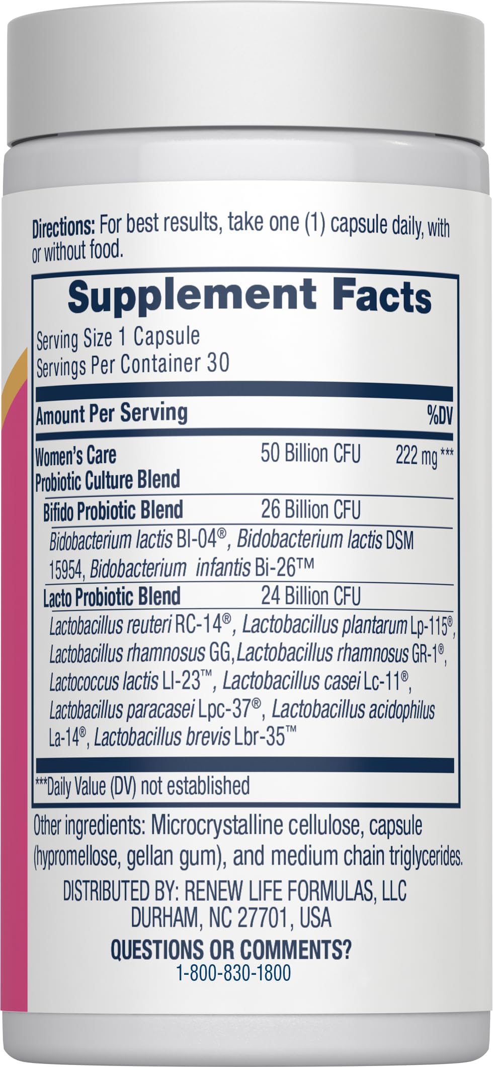 Renew Life Probiotic 50 Billion, 30 Count
