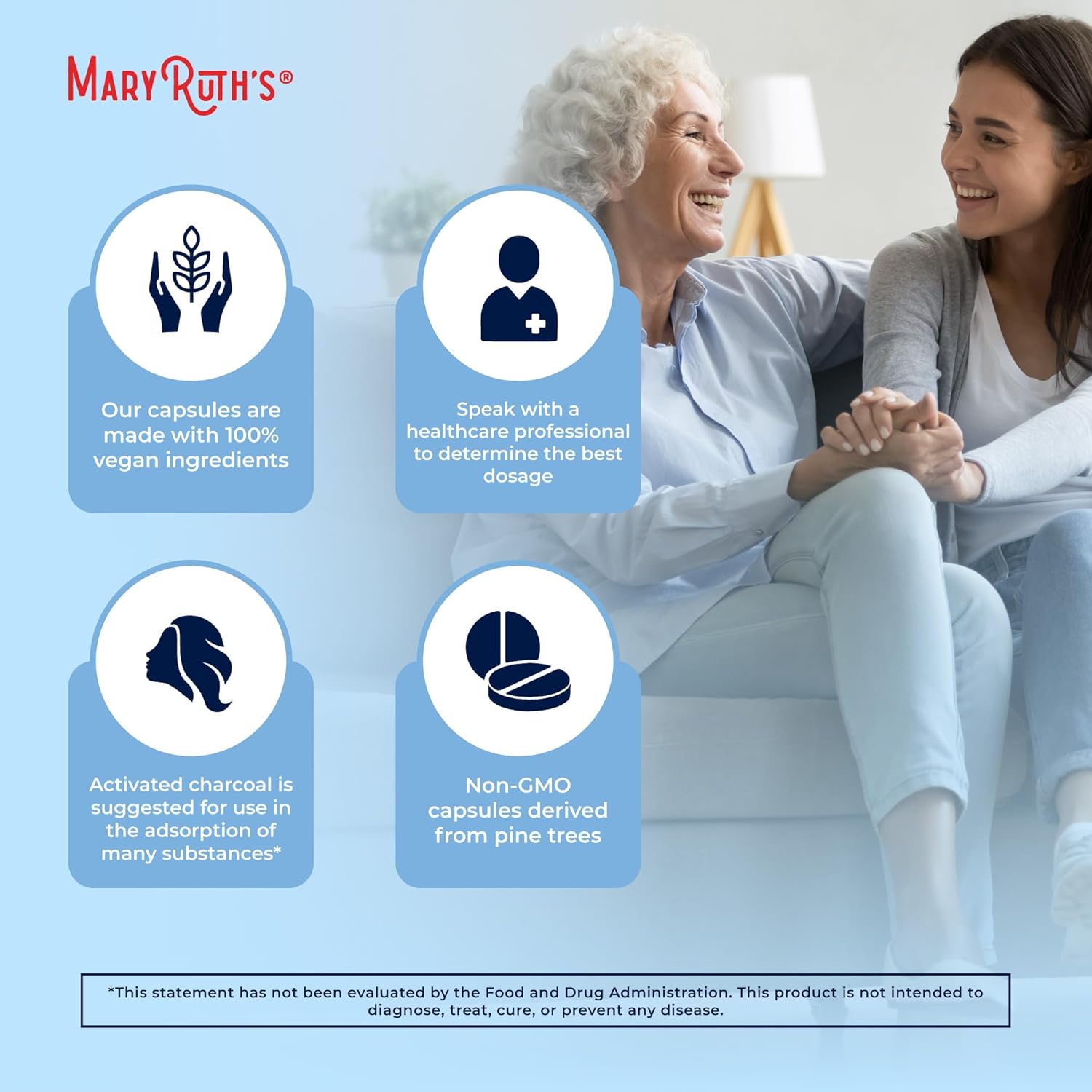 MaryRuth Organics Activated Charcoal, 40 Capsules